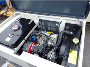 Бензиновый генератор Амперос LT25000E-3 стартер в кожухе  промышленный фото